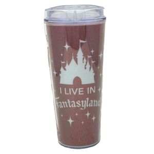 Disney Parks Rose Gold "I Live In Fantsyland" 22 oz. Tumbler